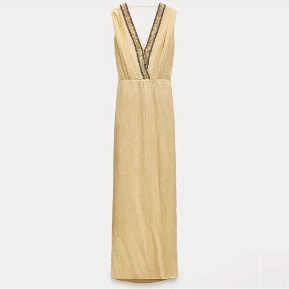 ZARA EMBROIDERED BEADED DRESS ZW COLLECTION NWT